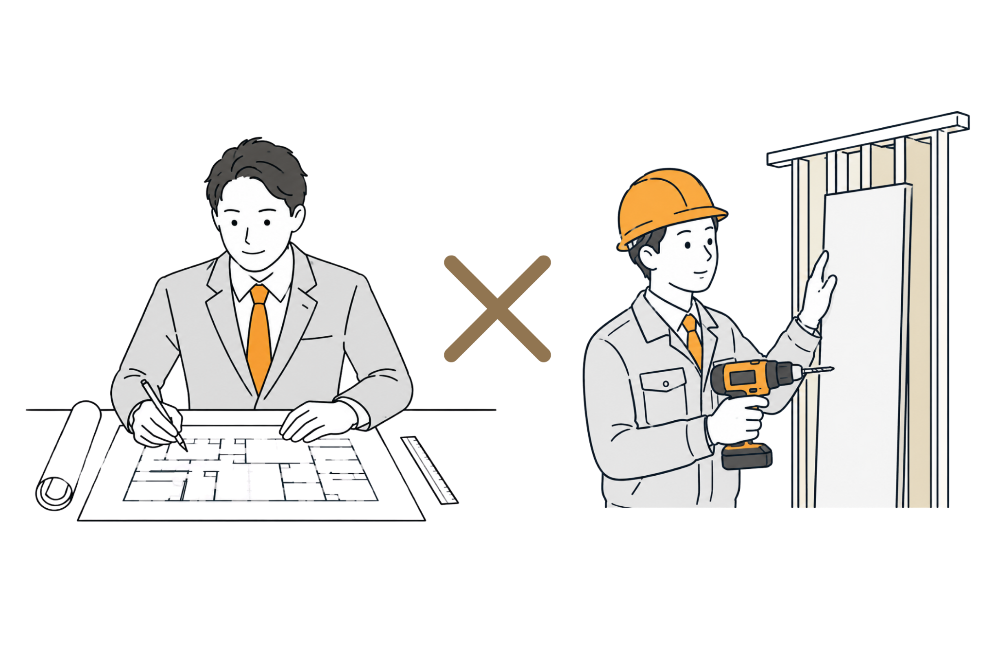 建物に合わせた防音設計と専門施工を組み合わせるイメージ